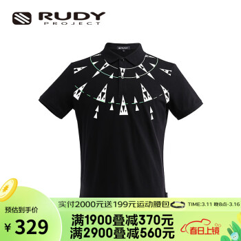 Rudy Project 璐迪 RUDY POJECT短袖上衣男翻领POLO衫纯棉舒适透气夏季新品男装 黑色 XL