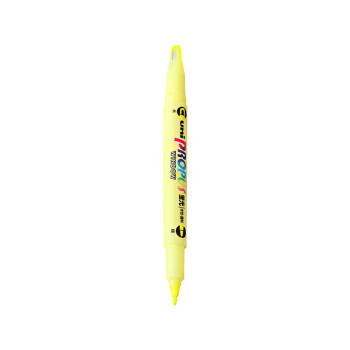 uni 三菱铅笔 PUS-102T 双头荧光笔 黄色 单支装