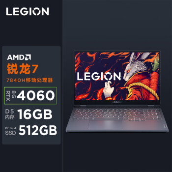 Lenovo 联想 LEGION 联想拯救者 R7000 2023款 15.6英寸游戏本（R7-7840H、16GB、512、4060