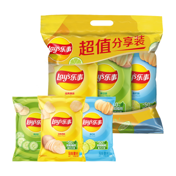 Lay's 乐事 组合包(原味+黄瓜+青柠) 70克*3包 零食大礼包 休闲食品