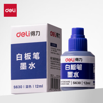 deli 得力 12ml可加墨白板筆墨水 藍(lán)色 S630