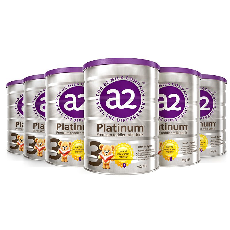 a2 艾尔 奶粉 澳洲白金版 幼儿配方牛奶粉(紫白金) 3段900g*6罐 1254元