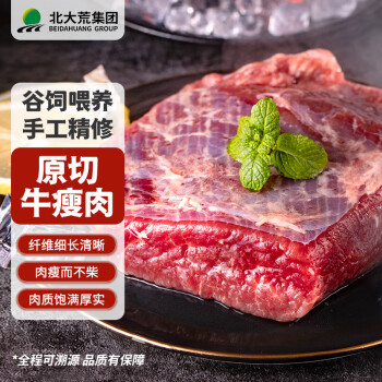 大荒优选 原切 牛瘦肉1kg 牛里脊 谷饲生鲜冷冻牛肉 牛肉