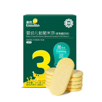 Enoulite 英氏 YEEHOO 英氏 多乐能系列 松脆米饼 3阶 牛奶香蕉味 18g