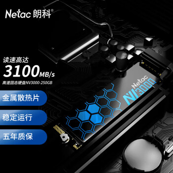 Netac 朗科 绝影NV3000 NVMe M.2 固态硬盘 256GB（PCI-E3.0）