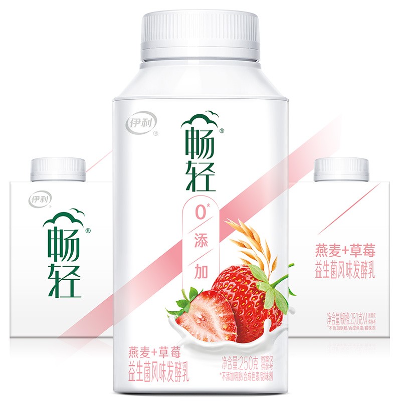 yili 伊利 畅轻低温酸奶 0添加醇正生牛乳燕麦草莓风味发酵乳 250g*4 券后18.87元