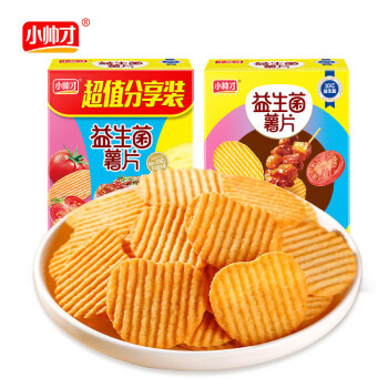 小帅才 xiaoshuaicai）益生菌薯片非油炸 (31g*3包)4盒 三口味混合装零食大礼包
