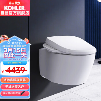 KOHLER 科勒 智能壁挂式马桶 25255T-BW-0+气动面板+18649