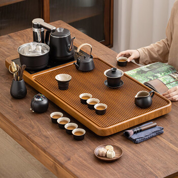 BW 博为 黑陶茶具套装家用整套陶瓷茶壶茶杯茶盘办公室全自动烧水