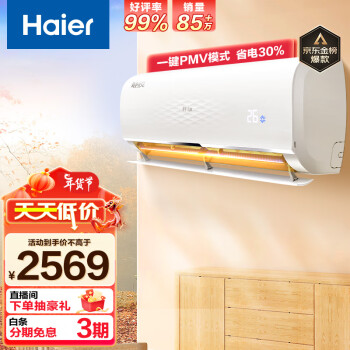 Haier 海尔 静悦系列 KFR-35GW/01KGC81U1 新一级能效 壁挂式空调 1.5匹