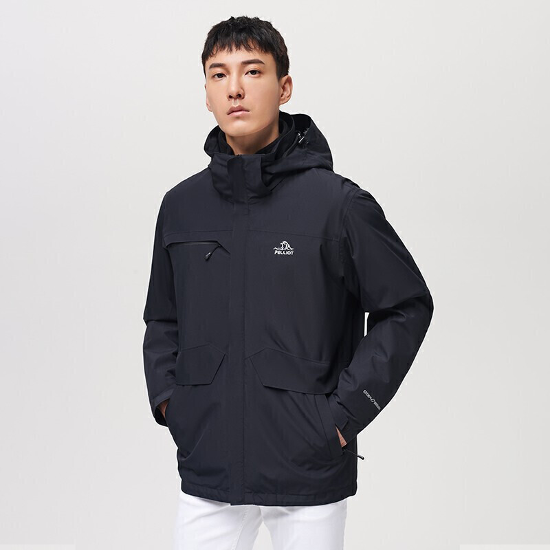 PELLIOT 伯希和 男子三合一冲锋衣 PE211040107 曜石黑 XXL 494.01元