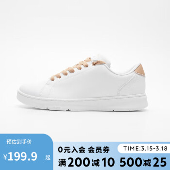 DECATHLON 迪卡侬 运动休闲鞋女款小白鞋防水轻便通勤鞋WSKS(23新)白米色37 4857584