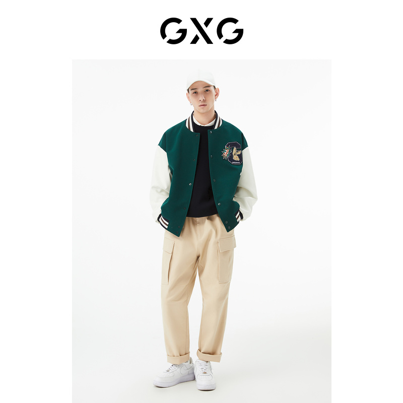 GXG 男装 商场同款墨绿色棒球领夹克 22年秋季新款城市户外系列 墨绿色 180/XL 149.5元