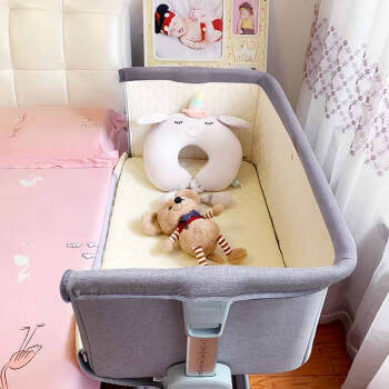 babyknows 婴儿床折叠拼接大床可移动新生儿童便携式多功能宝宝小bb床 加大双层豪华款