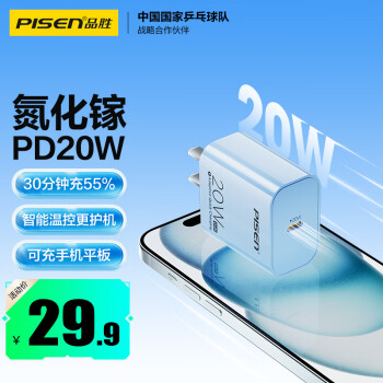 PISEN 品胜 TS-C135 手机充电器 Type-C 20W 黑色