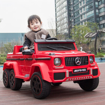 乐威普 奔驰授权儿童电动车玩具车六驱可坐大人遥控小孩宝宝双人越野车
