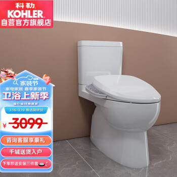 KOHLER 科勒 K-3991暗藏线款 速热盖板18649 智能马桶组合套餐