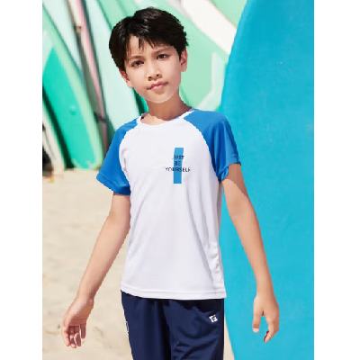 PLUS会员：TOREAD kids 探路者 儿童T恤 干爽透气半袖两件套 白色航海蓝QAJJBL83232 160 60.55元包邮（合30.27元/件）