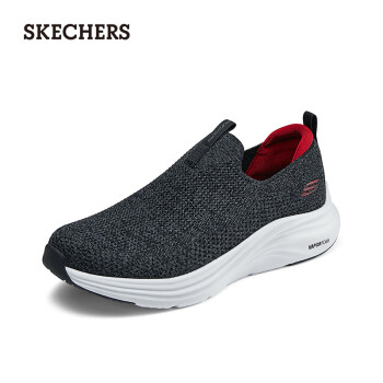 SKECHERS 斯凱奇 男士舒適一腳蹬休閑鞋232630 黑色/紅色/BKRD 39