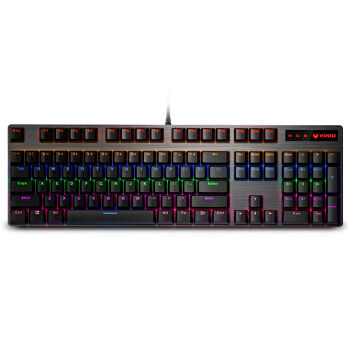RAPOO 雷柏 V500PRO 104键 有线机械键盘 黑色 雷柏红轴 混光 84元