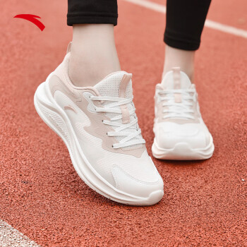 ANTA 安踏 跑步鞋女轻质网面透气缓震耐磨运动软底运动鞋子女