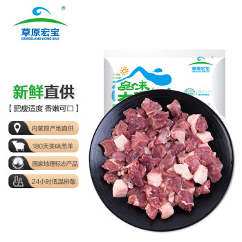 草原宏宝内蒙古羊肉串DIY包净重400g/袋附带竹签、料包烧烤食材