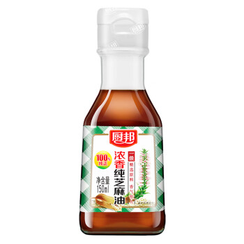 厨邦 食用油 浓香纯芝麻油 香油 物理压榨一级 凉拌火锅  150ml