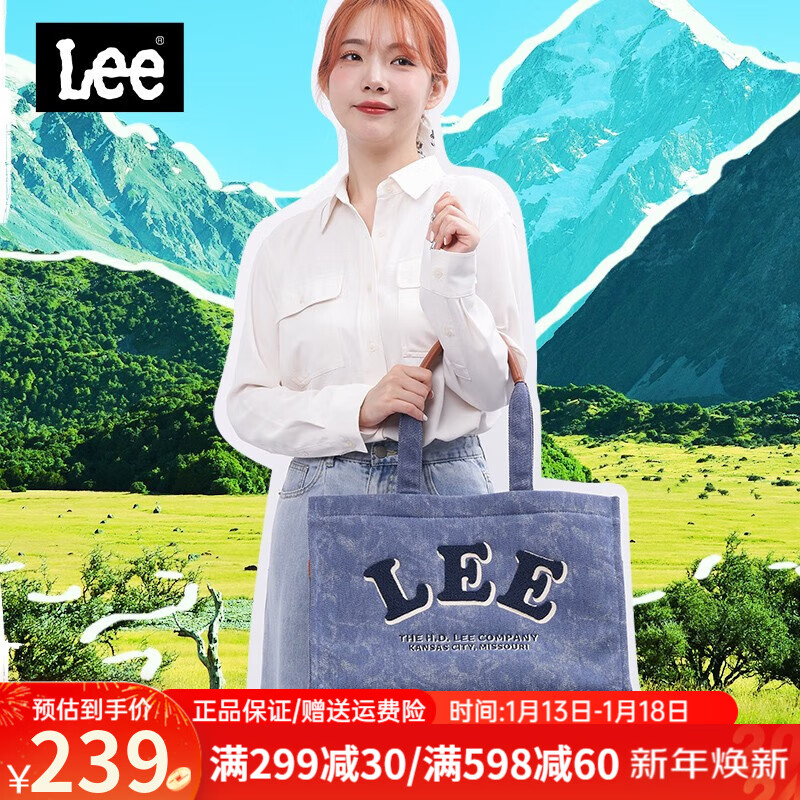 Lee 女士牛仔单肩托特包 券后197.05元