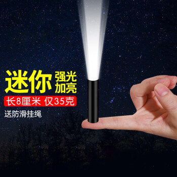 SHENYU 神鱼 强光手电筒小型迷你便携式超亮多功能USB充电家用户外学生应急灯