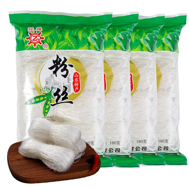 冠珠 龙口绿豆粉丝 180g*3袋 券后7.8元