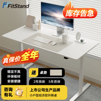 FitStand 1.0m小户型电动升降桌 自动升降电脑桌站立式办写字桌学习书桌