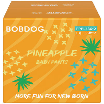 BoBDoG 巴布豆 新菠萝量贩装拉拉裤L码72片(9-14KG)大码婴儿尿不湿