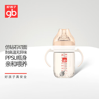 gb 好孩子 铂金系列 B80486 PPSU奶瓶 240ml 藕粉 6月+