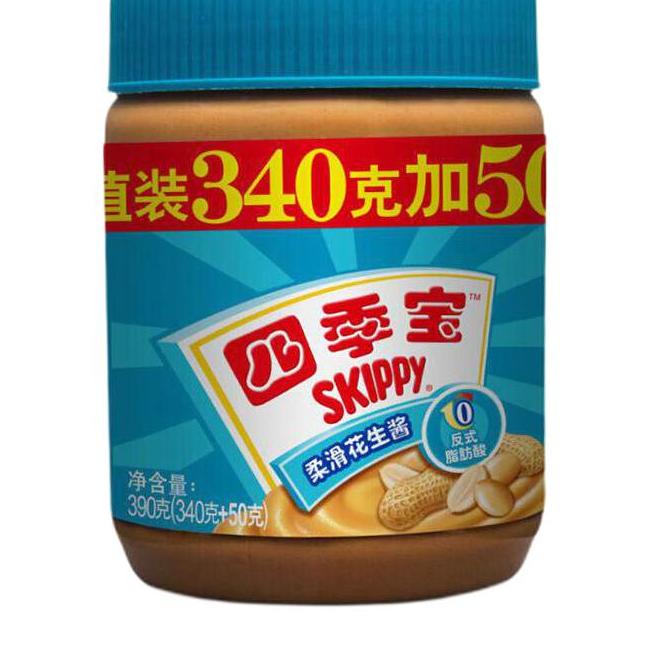 SKIPPY 四季宝 柔滑花生酱 390g 11.9元