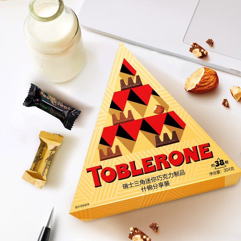 Toblerone 三角 牛奶巧克力 黑巧克力礼盒304g分享装 休闲零食 62.82元