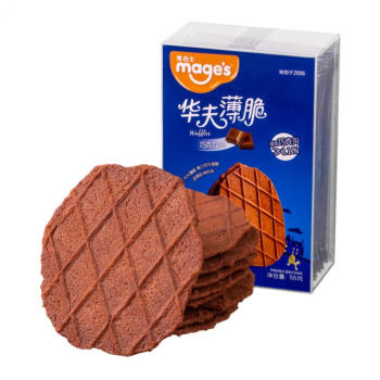 mage’s 麦吉士 mage's）巧克力华夫脆薄脆饼干办公室休闲外带零食 66g*4盒（分享装）