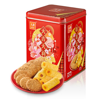 EULONG 元朗 年货礼盒 鸡蛋卷饼干糕点心广东特产 过新年春节拜年老人长辈820g