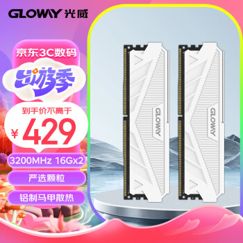 GW 光威 天策系列 DDR4 3200MHz 马甲条 台式机内存 皓月白 32GB 16GBx2