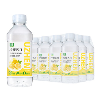 优珍 柠檬味苏打水饮料 添加蜂蜜  0脂肪 350ml*12瓶 塑膜量贩装