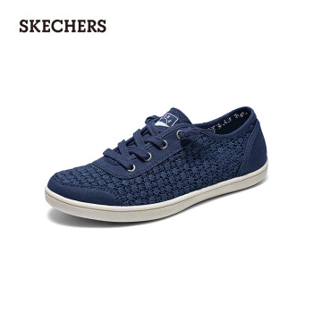 SKECHERS 斯凯奇 女士休闲时尚帆布鞋114491 海军蓝色/NVY 37.5