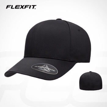 FLEXFIT DELTA棒球帽硬頂高頂帽子男大頭圍全封防曬鴨舌帽女潮牌 L/XL 黑色（全封閉）