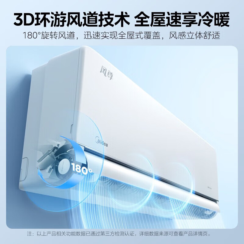 Midea 美的 风尊系列 KFR-35GW/N8MXC1 新一级能效 壁挂式空调 大1.5匹 科技版 券后2427.2元
