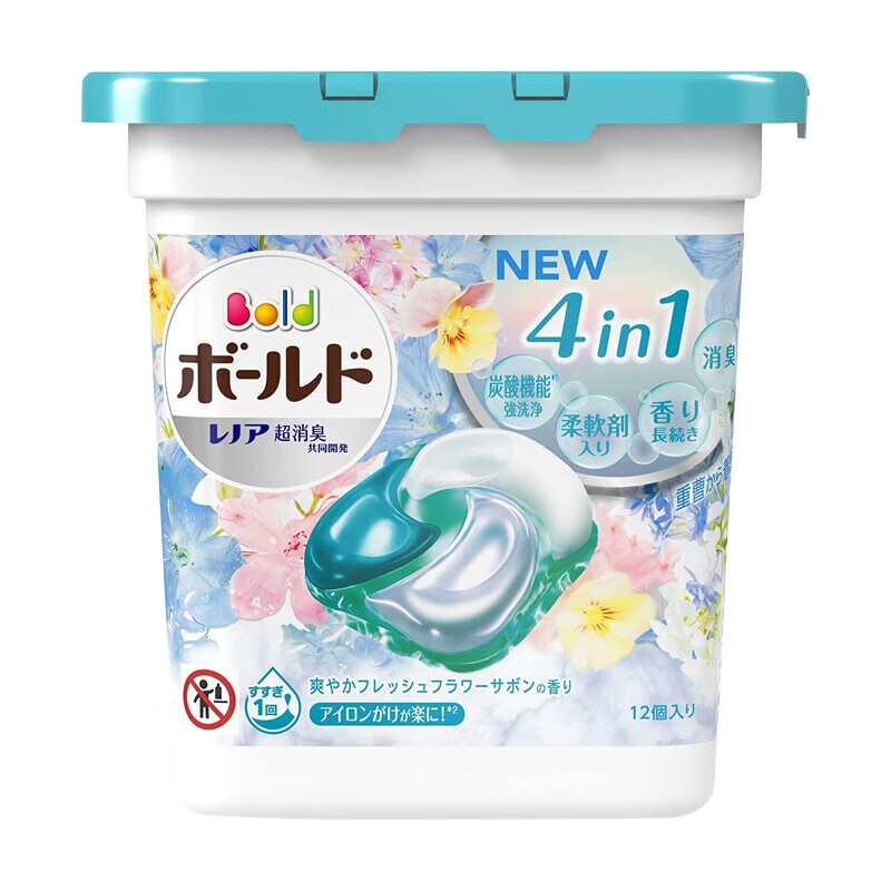 P&G 宝洁 洗衣球4D清新花香型12颗蓝绿色 12.58元（需买8件，需用券）