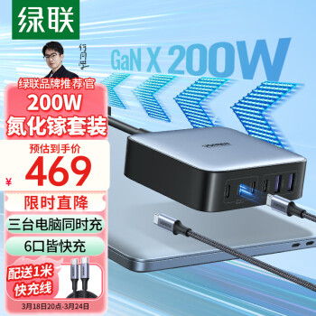 UGREEN 绿联 CD271 桌面氮化镓充电器 200W