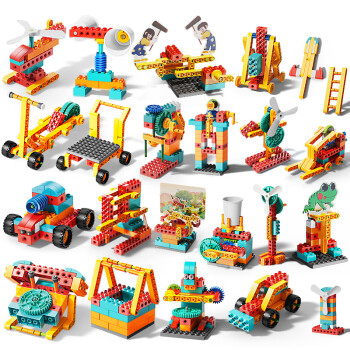 FEELO 费乐 大颗粒儿童齿轮兼容乐高拼装积木玩具联动系列1阶段216颗粒2211