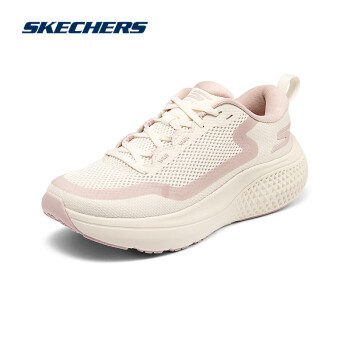 SKECHERS 斯凯奇 赵露思同款缓震跑步鞋男女无忧跑鞋瑜伽运动172086 自然色/粉红色/NTPK(女) 36