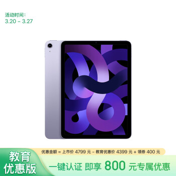 Apple 蘋果 iPad Air 10.9英寸平板電腦 (64G WLAN版) 紫色