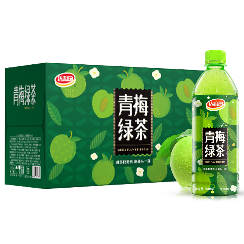 再降价、概率券、plus会员:达利园 青梅绿茶饮料 500ml*15瓶 *3件 76.63元包邮(合25.54元/件)