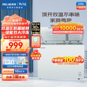 MELING 美菱 BCD-220DT 家用冰柜 220L