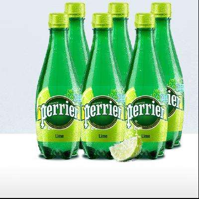 plus会员：巴黎水（Perrier）法国原装进口 气泡矿泉水 青柠味500ml*24瓶  96.73元包邮
